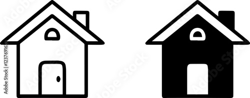 House icons set. Home icon collection. Real estate. Flat style houses symbols for apps and websites vector