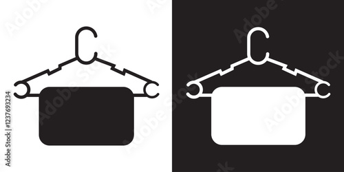 Hanger with cloth icon. Element of tailor, clothier. Premium quality graphic design icon. Signs and symbols collection icon for websites, web design, mobile app 