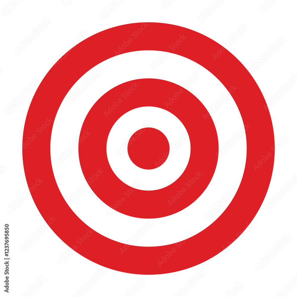 Red and white bullseye target icon Red and white bullseye target icon