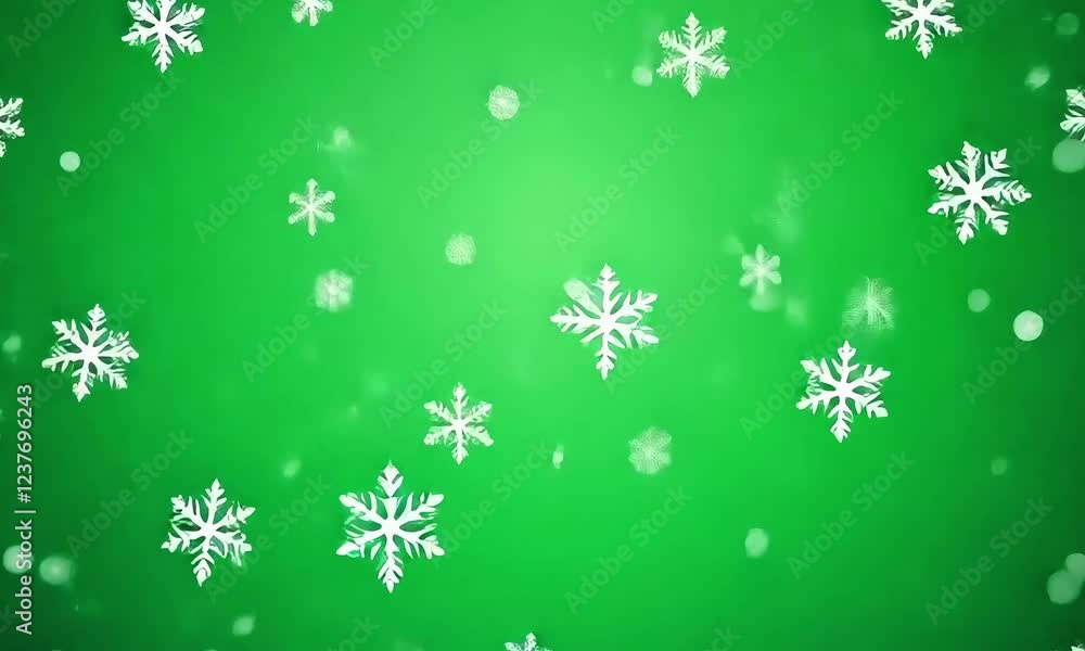 Isolated Falling Snowflakes on Green Screen for Winter and Holiday Video Projects Isolated Falling Snowflakes on Green Screen for Winter and Holiday Video Projects
