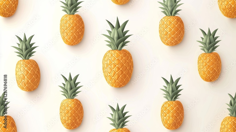 Seamless pineapple pattern with a modern geometric design symbolizing tropical freshness, exotic summer vibes, and stylish fruit-inspired decor Seamless pineapple pattern with a modern geometric design symbolizing tropical freshness, exotic summer vibes, and stylish fruit-inspired decor