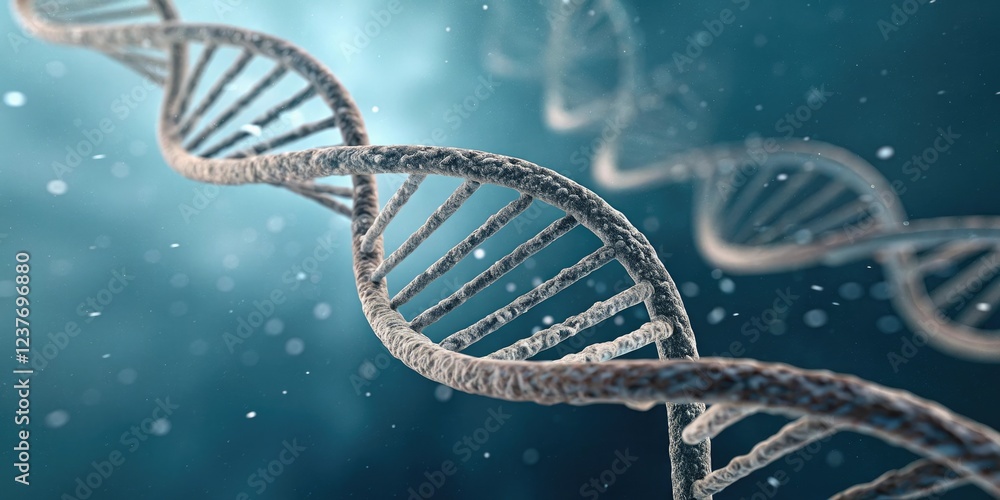 Macro shot of spiral DNA with a shallow depth of field for blur effect, DNA double helix, microscope lens, biology, genetics, blurry background Macro shot of spiral DNA with a shallow depth of field for blur effect, DNA double helix, microscope lens, biology, genetics, blurry background