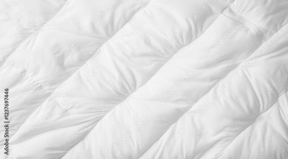 Obraz premium Bed set, white mattress close-up, created using Generative AI technology.