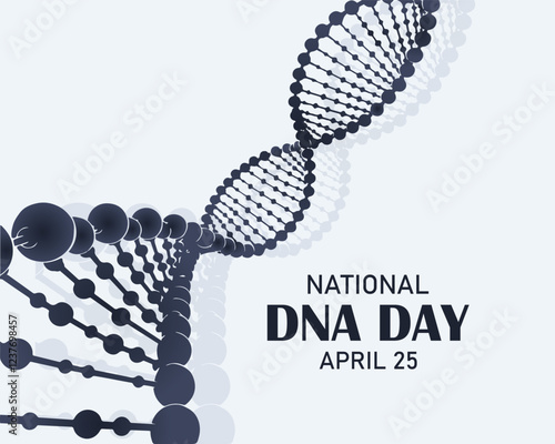 World DNA Day. April 25. Template for background, banner, card, poster. vector illustration