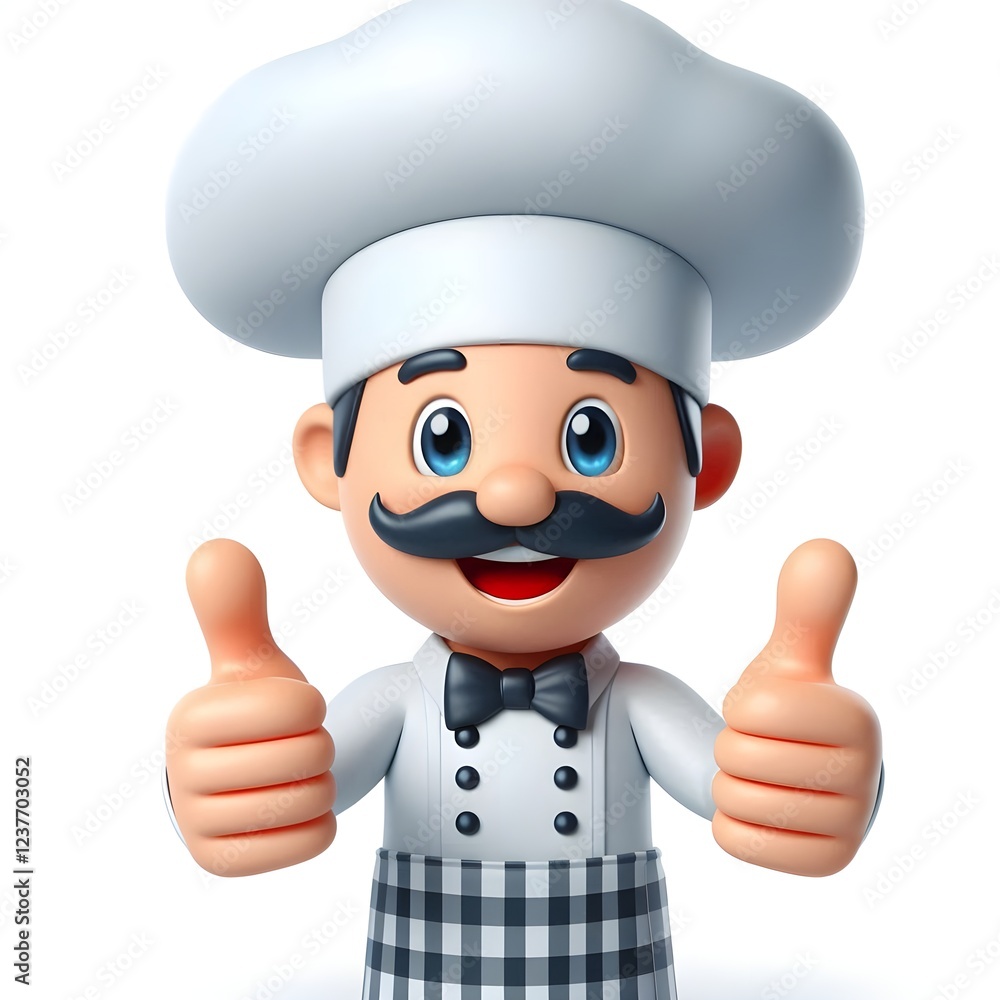 chef 3d character isolated on white background chef 3d character isolated on white background