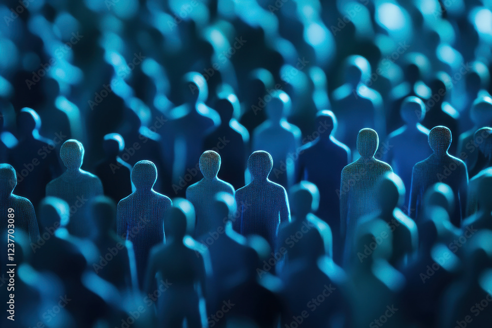 Obraz premium Abstract business people crowd walking
