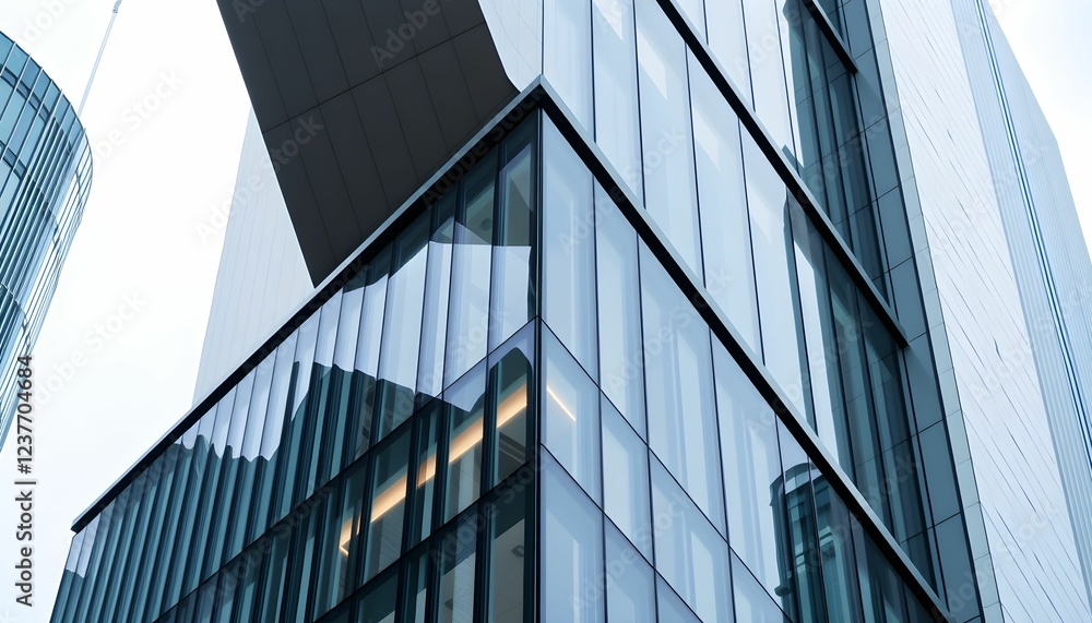 Modern Glass Facade of a Sleek City Building Modern Glass Facade of a Sleek City Building