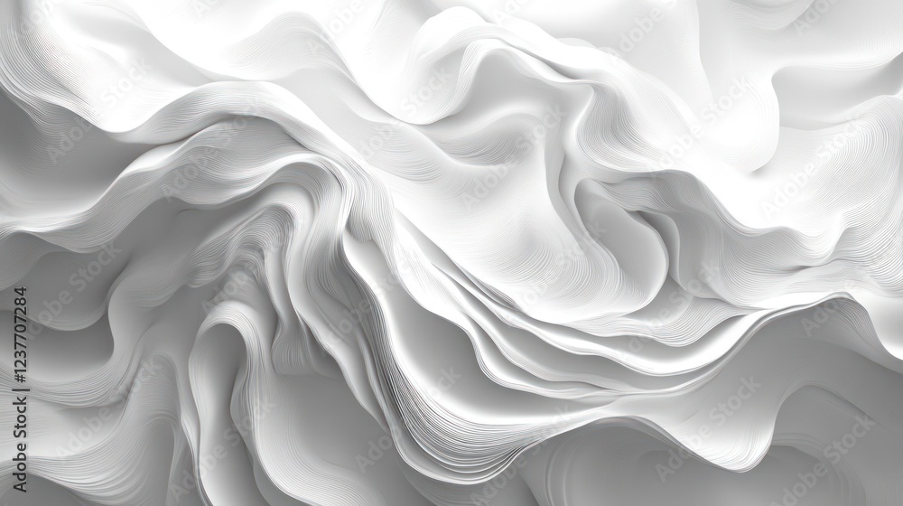 Fototapeta premium White abstract swirling fabric texture background