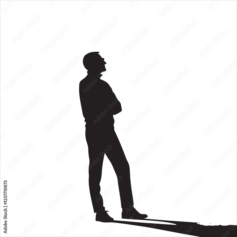 Man Silhouette on White Background Man Silhouette on White Background