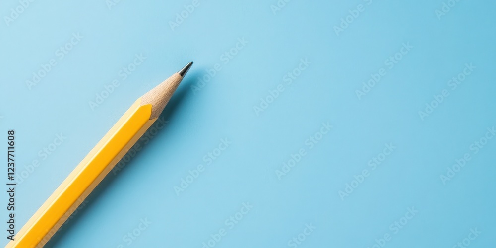 feedback survey response for statistics concept. Yellow pencil on a blue background. feedback survey response for statistics concept. Yellow pencil on a blue background.