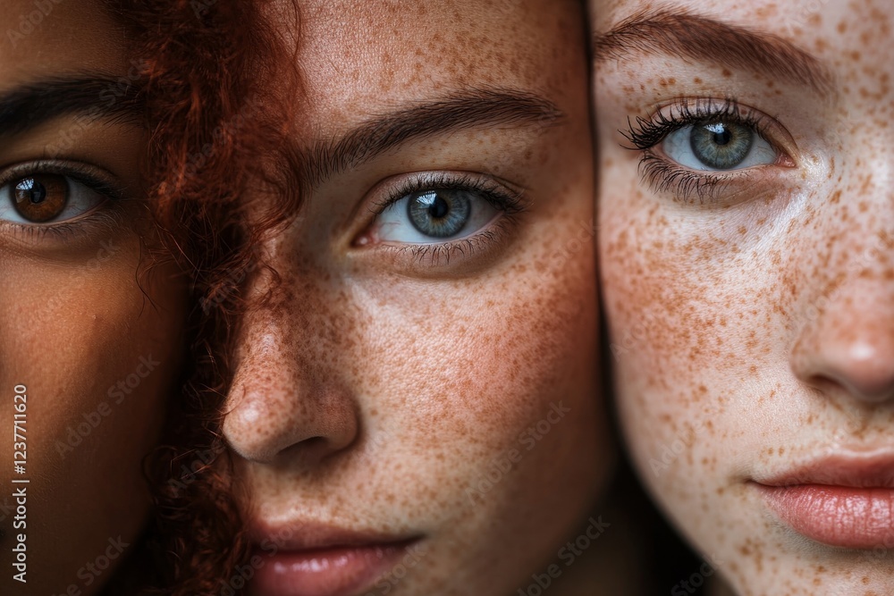 Fototapeta premium People Face Headshot Collage, 