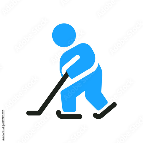 ice hockey flat icon color illustration 