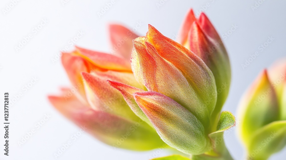 Fototapeta premium Closeup orange flower buds, studio, soft background, botanical print