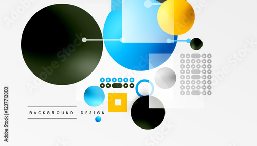 Circles and elements geometric abstract background