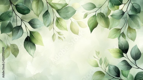 Fresh Green Leaves Decorative Background for Nature Themes