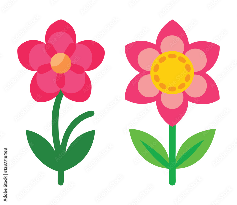 High Quality Flat design spring flower set Illustration vector design High Quality Flat design spring flower set Illustration vector design