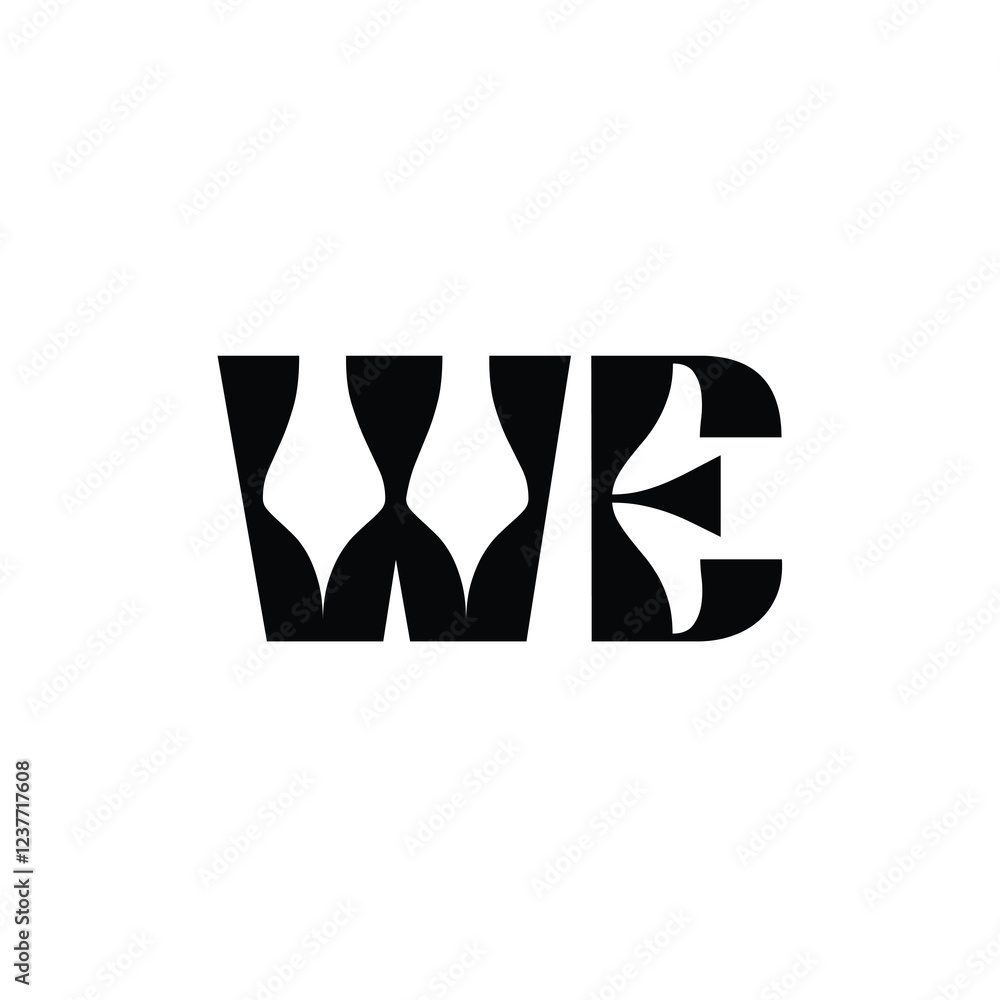 WE monogram logo design letter text name symbol monochrome logotype alphabet character simple logo WE monogram logo design letter text name symbol monochrome logotype alphabet character simple logo