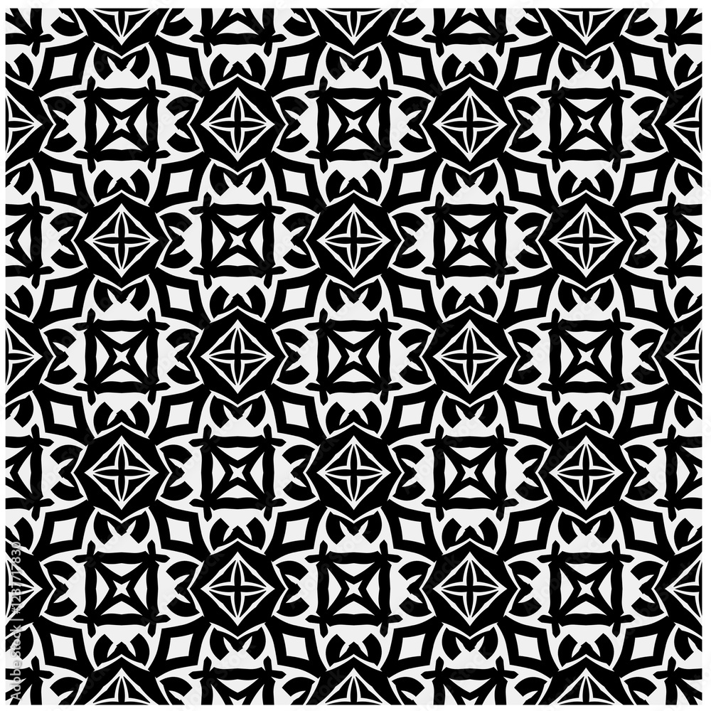 Seamless pattern with repeating abstract shapes.Black and white texture.Design element for prints, decoration, cover, textile,wallpaper, background, wrapping paper, clothing, fabric, package, cards. Seamless pattern with repeating abstract shapes.Black and white texture.Design element for prints, decoration, cover, textile,wallpaper, background, wrapping paper, clothing, fabric, package, cards.