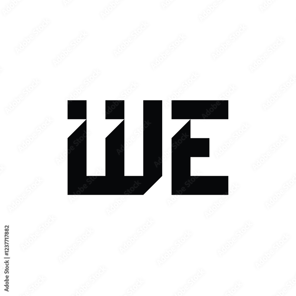WE monogram logo design letter text name symbol monochrome logotype alphabet character simple logo WE monogram logo design letter text name symbol monochrome logotype alphabet character simple logo