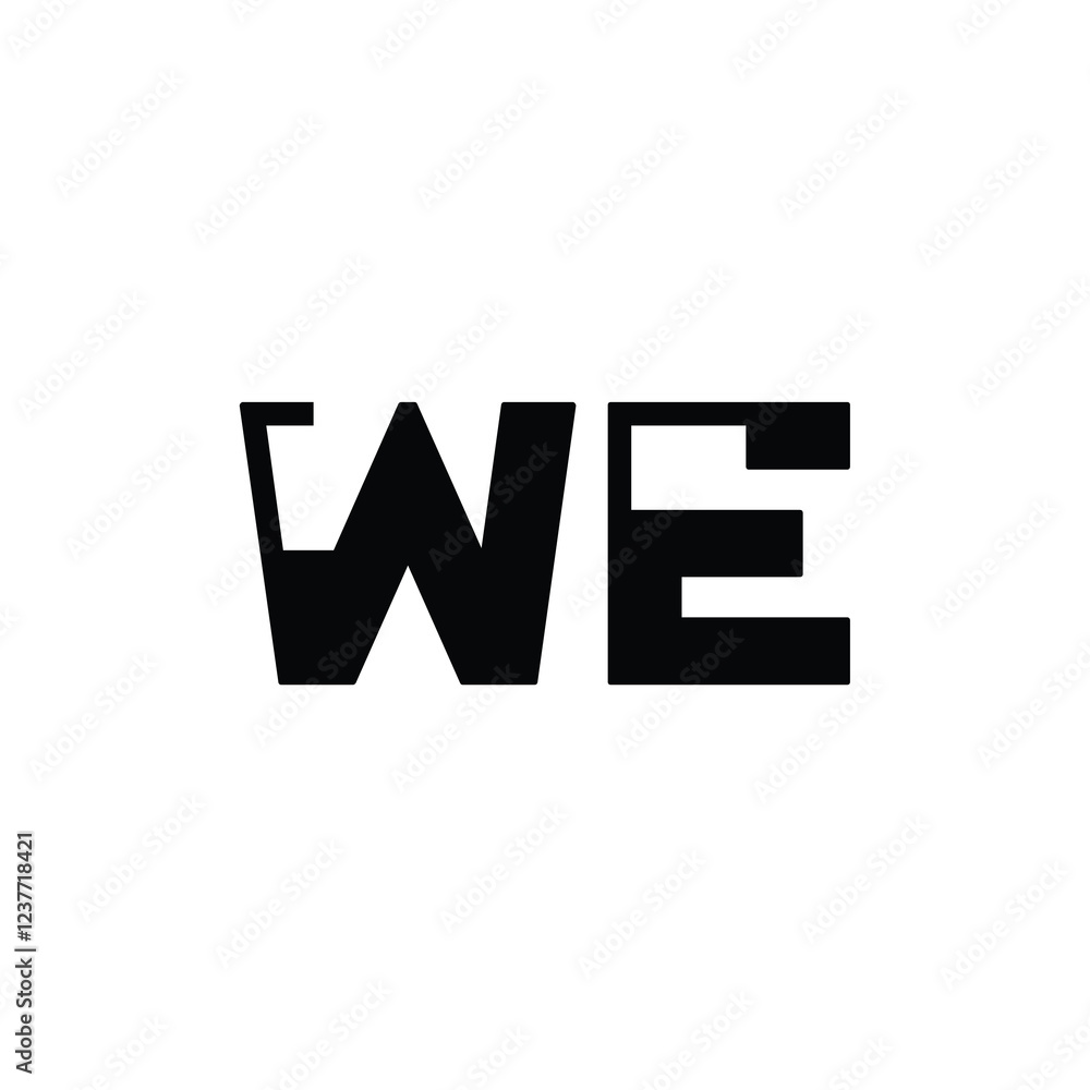 Fototapeta premium WE monogram logo design letter text name symbol monochrome logotype alphabet character simple logo
