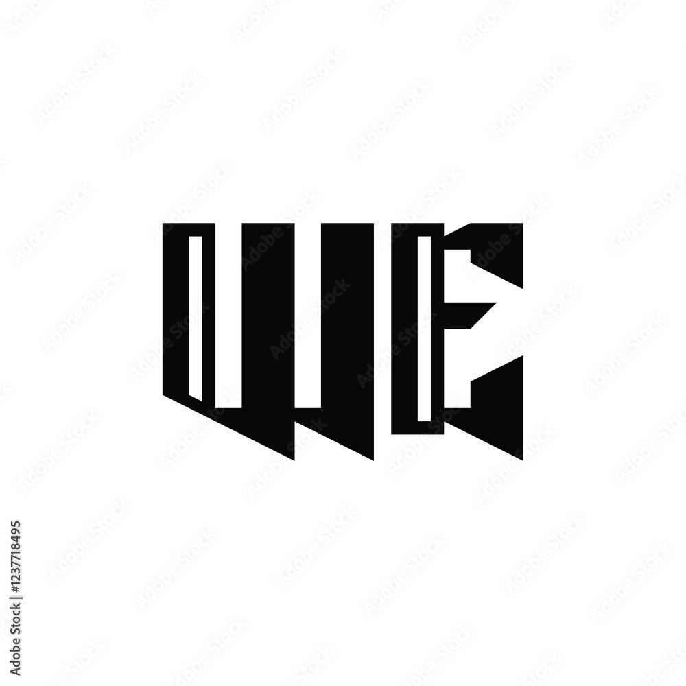 WE monogram logo design letter text name symbol monochrome logotype alphabet character simple logo WE monogram logo design letter text name symbol monochrome logotype alphabet character simple logo
