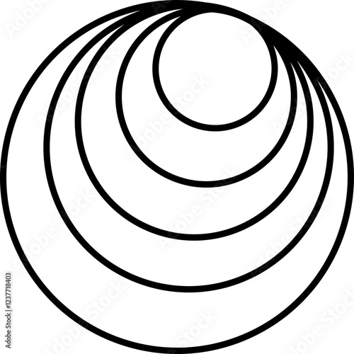 Concentric ripple circles icon . Seismic Earthquake alert radar. Radial signal, sonar wave, soundwave rings. touch effect or pulse, Vector graphic design elements isolated on transparent background,