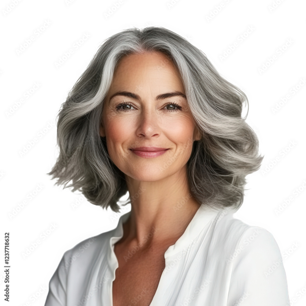 Portrait of a middle-aged and elderly woman in her fifties