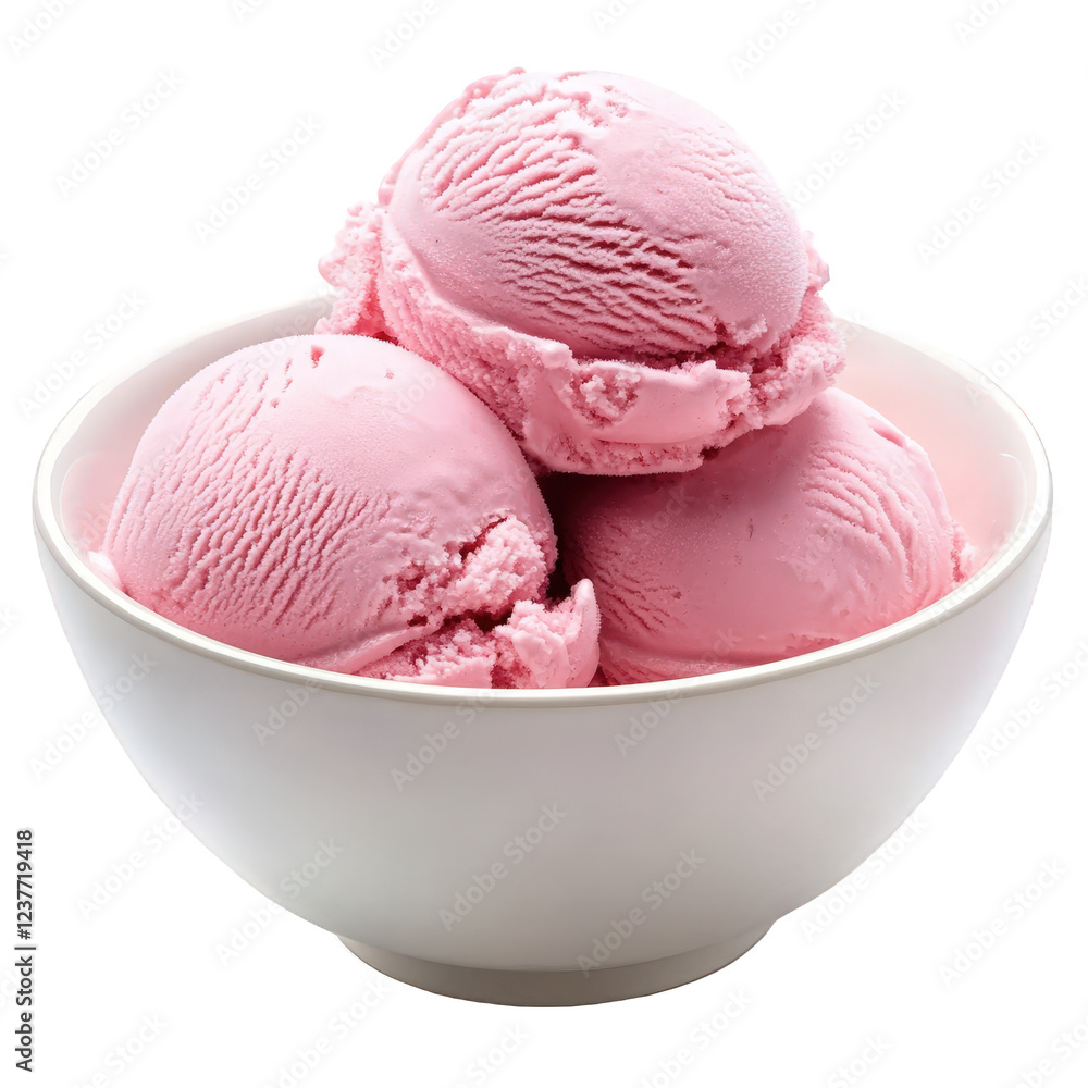 Cream ice cream balls in the bowl