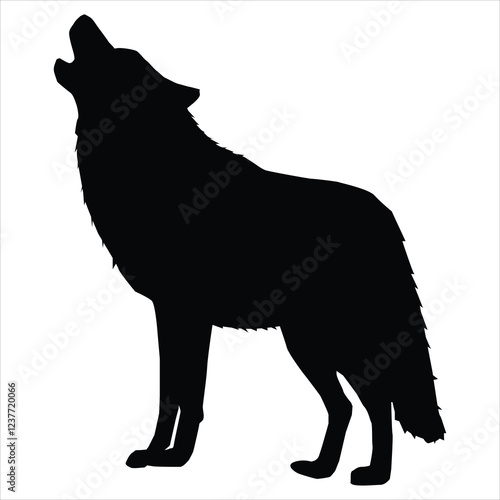wolf silhouette isolated on white background