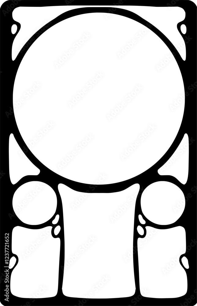 A minimalist black-and-beige abstract frame featuring rounded and organic shapes, forming a modern and artistic composition with a large central circle. A minimalist black-and-beige abstract frame featuring rounded and organic shapes, forming a modern and artistic composition with a large central circle.