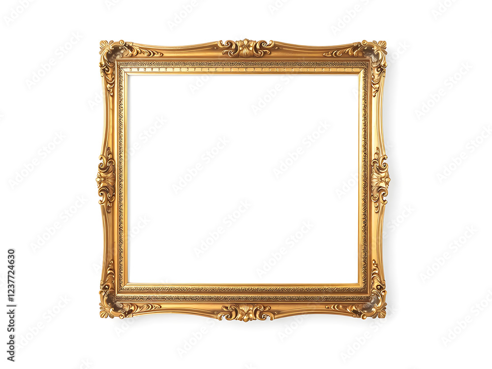 Gold picture frame isolated on white background Gold picture frame isolated on white background