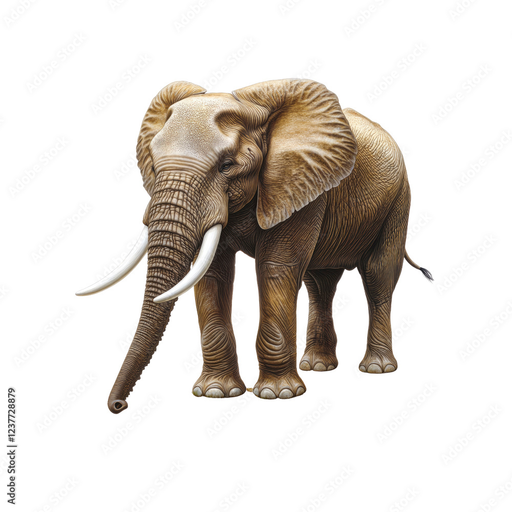 Fototapeta premium Majestic African Elephant - Detailed Illustration