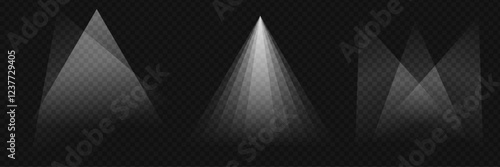 spot light overlay set. spotlight with ray illuminated spotlights for web design illustration.