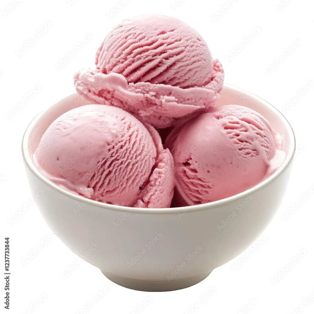 Cream ice cream balls in the bowl Cream ice cream balls in the bowl