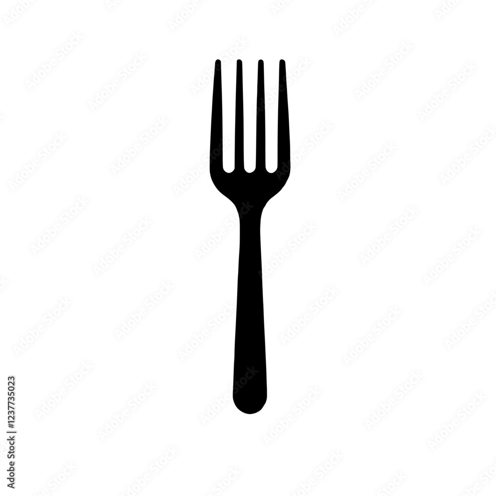 Black Fork Silhouette: A simple, elegant silhouette of a fork, perfect for menu design, restaurant branding, or culinary-themed projects. Black Fork Silhouette: A simple, elegant silhouette of a fork, perfect for menu design, restaurant branding, or culinary-themed projects.