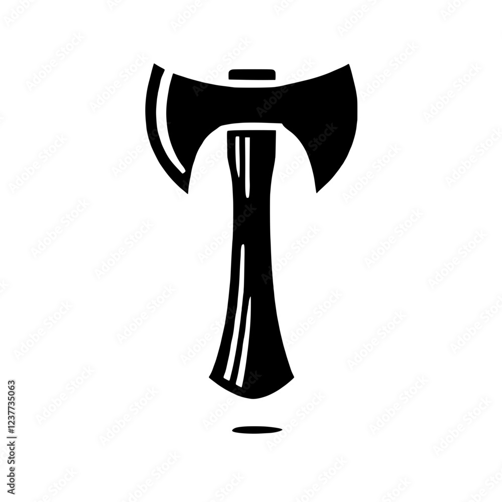 Double Bit Axe Icon: A bold, double-bit axe icon, rendered in a minimalist black silhouette against a clean background, symbolizes strength, craftsmanship, and lumberjack culture. Double Bit Axe Icon: A bold, double-bit axe icon, rendered in a minimalist black silhouette against a clean background, symbolizes strength, craftsmanship, and lumberjack culture.