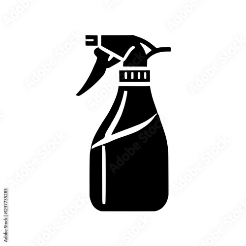 Spray Bottle Silhouette: A simple yet effective silhouette of a spray bottle, perfect for representing cleaning, gardening, or any other application requiring misting. 