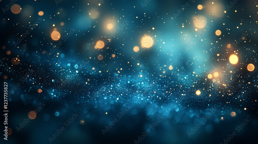 Obraz premium Sparkling lights create a magical atmosphere in dark blue setting