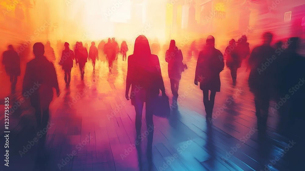 The people are walking The people are walking