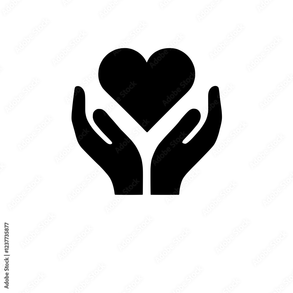 Hands Holding Heart: A powerful and evocative symbol of care, protection, and love. Two open hands gently cradle a heart, representing the essence of compassion, support, and generosity. Hands Holding Heart: A powerful and evocative symbol of care, protection, and love. Two open hands gently cradle a heart, representing the essence of compassion, support, and generosity.