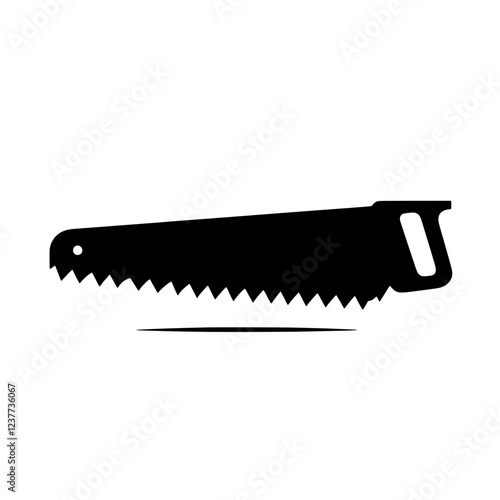 Handsaw Silhouette: A sharp and defined silhouette of a handsaw, representing craftsmanship, construction, and the DIY spirit.