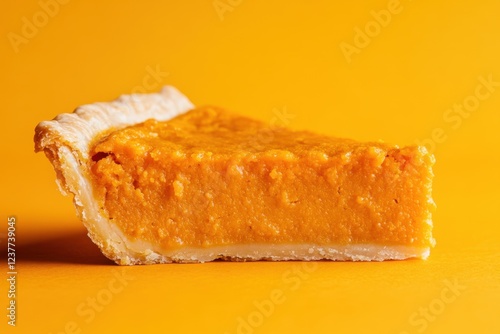 A slice of delicious sweet potato pie photo