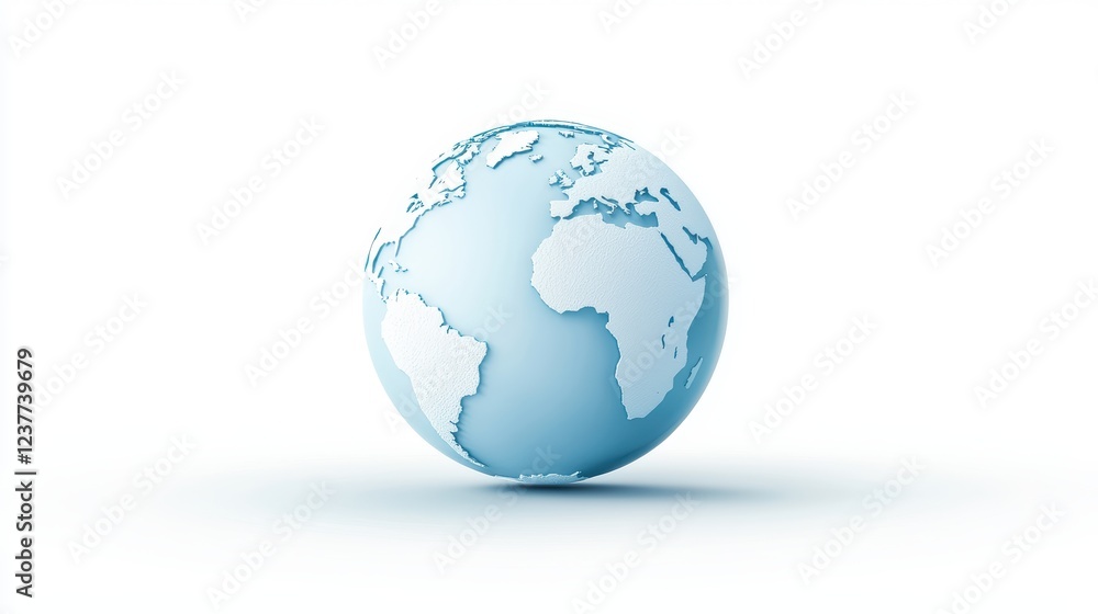 Global Globe Earth Rotating globe with continents and oceans clearly visible, representing global unity and interconnectedness Global Globe Earth Rotating globe with continents and oceans clearly visible, representing global unity and interconnectedness