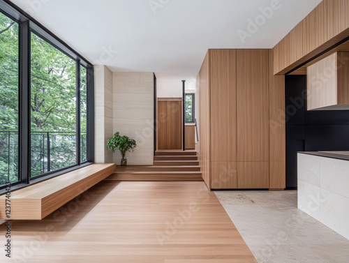 Wallpaper Mural Modern interior design featuring wood accents and natural light in a contemporary home Torontodigital.ca