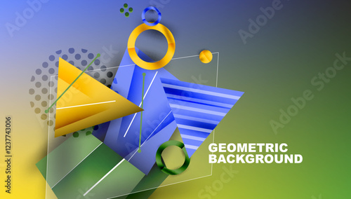 Abstract background geometric design with colorful gradients