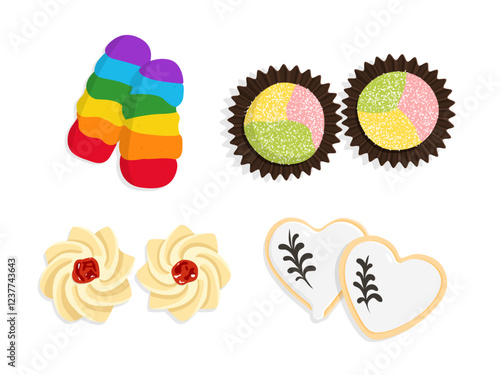 Various Kuih Raya, Suji Kristal, Mama Carey, Lidah kucing pelangi, semperit, sagu