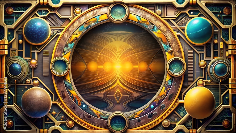 Obraz premium Abstract cosmic exploration with mesmerizing patterns, universal connection