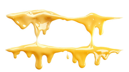 Melted cheese dripping on transparent background