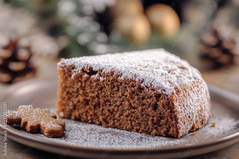 Delicious Spiced Cake Slice with Gingerbread Cookie Delicious Spiced Cake Slice with Gingerbread Cookie
