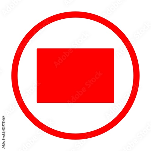 Free Download illustration of red stop button in red circle and white background isolated - GFXLoad